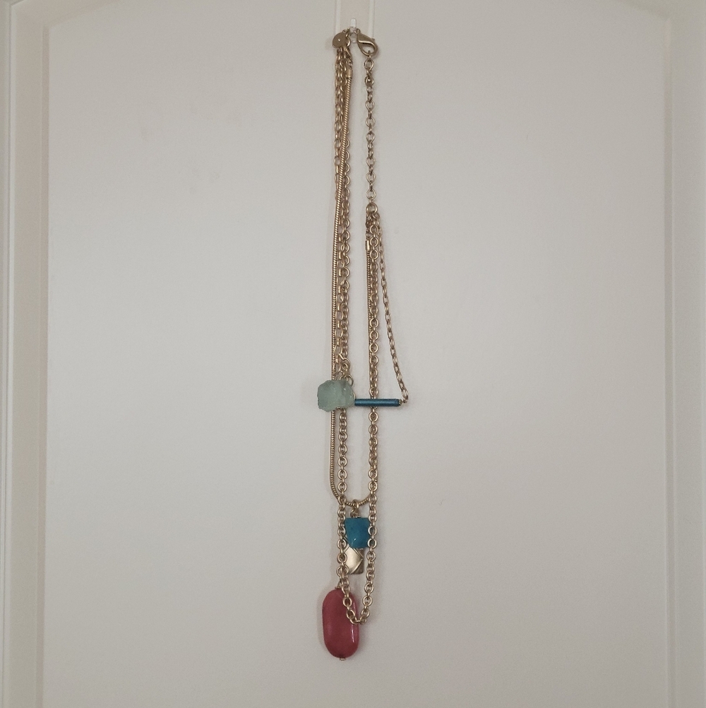 Chico's Elegant Gold Multi-Stone Necklace